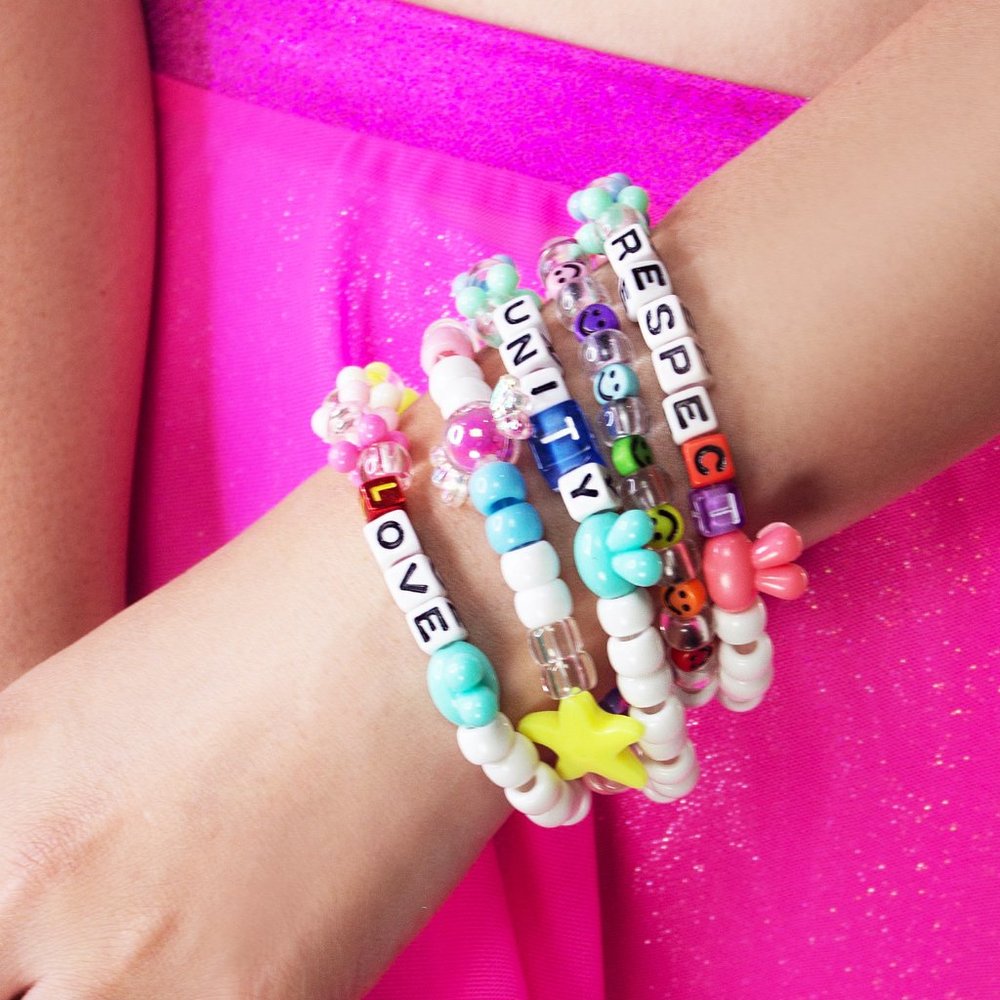 LASR Love Unity Respect 5PC Stacked Rave Kandi Bracelet